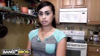 A housekeeper, Eva Saldana, gets her tight pussy stuffed with BBC for money