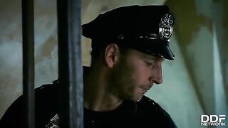 Hot FFM threesome in police station with Rosella Visconti and more