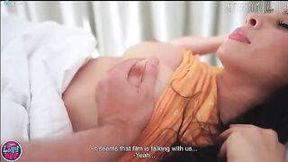 A couple has fun watching a movie together with a naughty twist