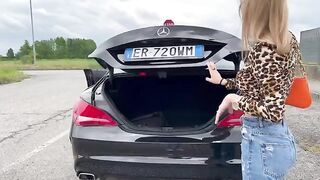 Young Italian girl buys a used car and fucks the seller