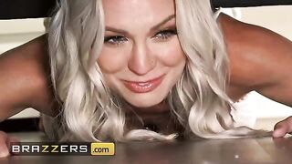 Her boyfriend helped Kenzie Taylor when her tight ass got stuck, in a steamy Brazzers scene