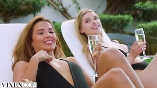 Stunning girls Agatha, Freya, and Lika in passionate foursome action