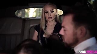 The driver got fucked with the busty bombshell and her friend in a steamy scene