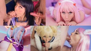 Best deep throat cosplay compilation featuring the talented AliceBong, who loves costumes and domination