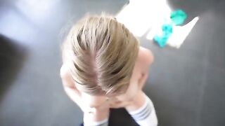 Sweet and sweaty teen Scarlet Chase fucked hard in gym