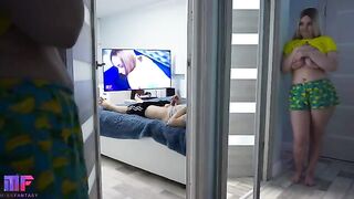 The stepdaughter continued to spy on her stepfather and got caught again