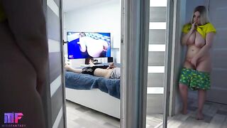 The stepdaughter continued to spy on her stepfather and got caught again