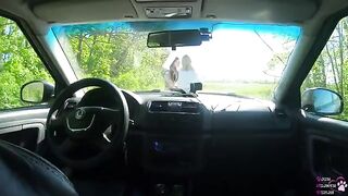 Rock-paper-scissors girl lost to fellow traveler, got her face covered with cum