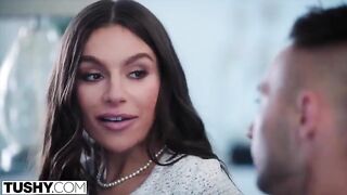Redhead brunette April tries anal for the first time on TUSHY