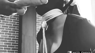 BDSM sex tape with bound slave and intense dildo action