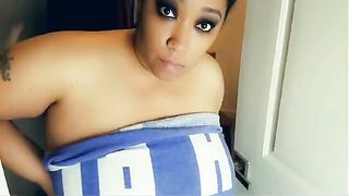 Big black BBW mom gets fucked by her stepson in the closet