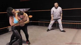 Nadia White dominates Glenn King in a fierce match on MeanBitches