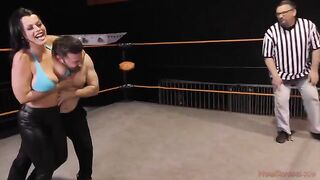 Nadia White dominates Glenn King in a fierce match on MeanBitches