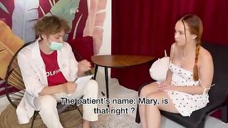 The doctor checked the girl's panties for a leak after she took something by mistake