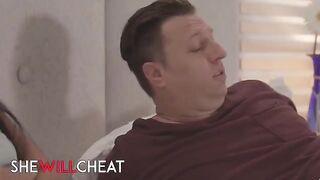 Ember Snow is desperate for sex, her companion Vina Sky shows the way