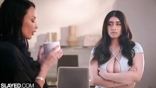 Appetizing teacher Anissa gives a lesson to her student Violet in a steamy SLAYED scene