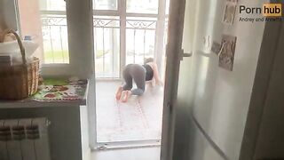 My stepmom was stuck on the balcony, so I had to help her out