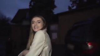 Small tits French babe Alba Lala gets fucked on the street