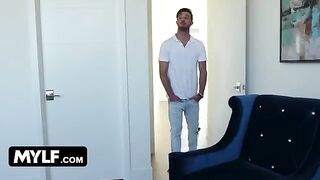 Busty MILF Alix Lynx caressing lucky guy’s balls and cock