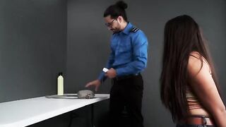 A naughty woman gets fucked by the airport security guard in a steamy encounter