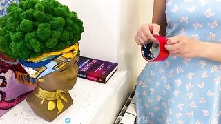 Tape your mouth, stepmom, don't be offended. The stepson fucked her without a condom