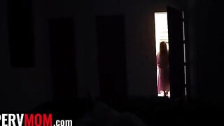 The lucky dude slides his dick between the huge natural boobs of his stepmom Jessica Starling