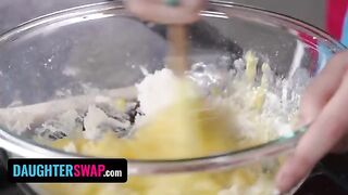 Jill Kassidy and Arya Fae are busy in the kitchen for their stepdads