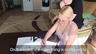 The student could not pass the subject, so she had to fuck the tutor