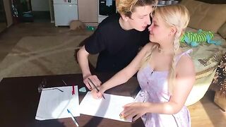 The student could not pass the subject, so she had to fuck the tutor