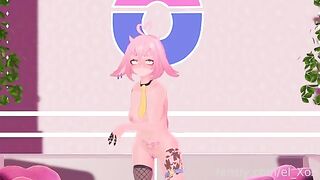 First-time anal with a VTuber, exploring new sensations in the butt plug scene