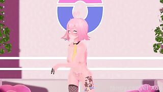 First-time anal with a VTuber, exploring new sensations in the butt plug scene