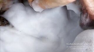 A horny blonde girl gave me a blowjob in the bath and more