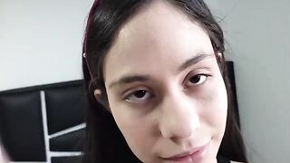 Pervert stepdaughter forces her stepfather to watch her get fucked hard