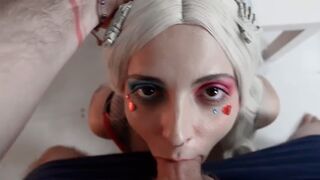 Crazy bitch Harley Quinn getting her pussy filled with cock and butt plug