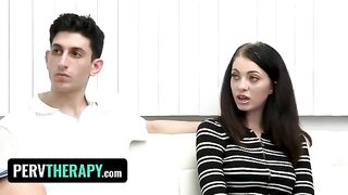 Beautiful milf doctor Kenzie Love helps horny stepsiblings explore their sexuality in a provocative therapy session