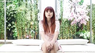 Redhead with a stunning body strives to secure a modeling contract through NetVideoGirls