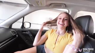 Skinny teen Laney Grey gets her hairy pussy railed deep by a horny dude