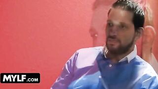 Aubrey Black gets fucked by BBC while her husband watches, showcasing her huge 36E boobs