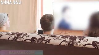 The pretty babe risked to have sex with a stranger on the couch