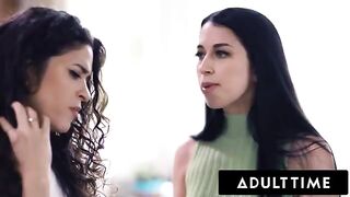 A girl is having fun with another girl in a steamy scene