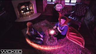 Superhero threesome parody with Deadpool, Captain Marvel