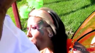 A nice guy fucked a pretty tattooed cosplay model Lily Fatale outdoors