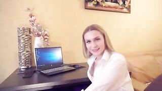 A hot girl is fucking with her boss for a promotion at work