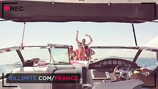 Busty mature woman fucked on the yacht by horny French guy