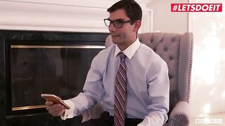 The sexy girl Gina Valentina seduced a lawyer to fuck with her friends