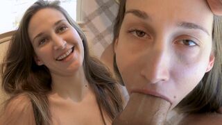 The girl next door, Mystica Jade, turns into a whore at the sight of James' cock