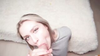 The guy came to the girl and made a cum shot on her tits