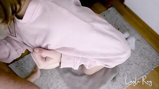 A cute petite stepsister gets her pussy filled with cum and loads of sperm in her panties, she loves it