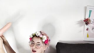 The cute and pretty girl Emma Fiore masturbates with toys