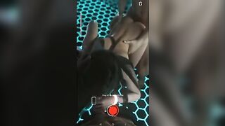 Tifa Lockhart in a hot threesome sex scene against the wall